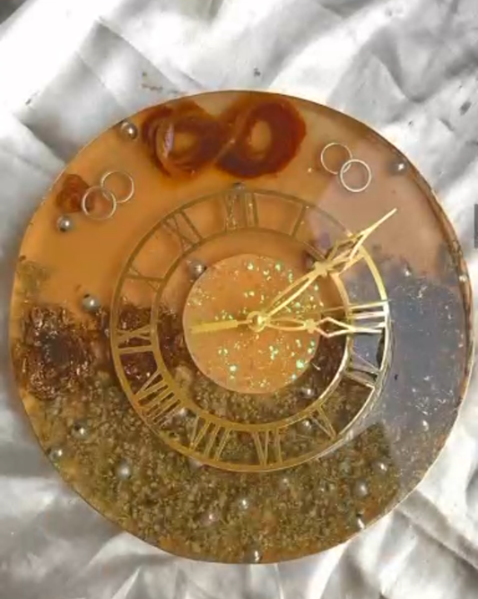 Resin Wall Clock with Roman Numerals