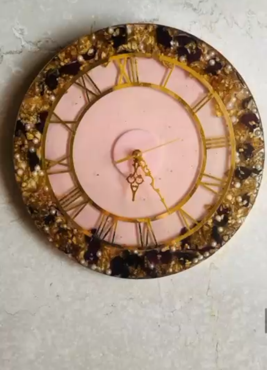 Resin and Pearl Roman Numeral Clock