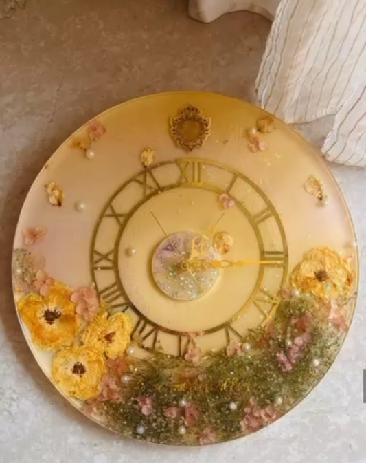 Floral Resin Clock