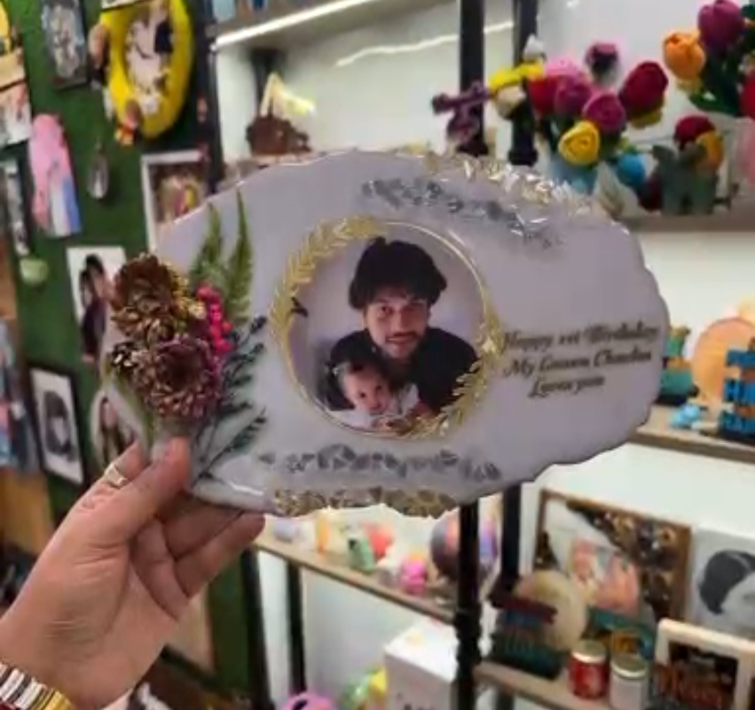 Personalized Birthday Photo Resin Plaque