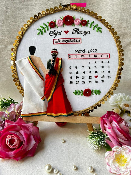 Customized Wedding Gift Embroidered Hoop Wall Art