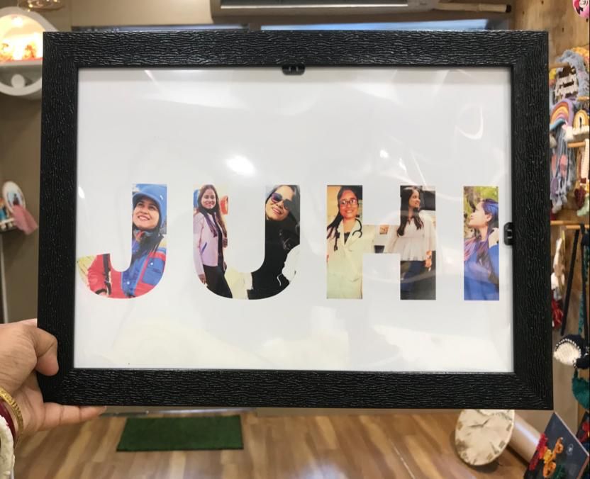 Customized Name photo frame multiple photos inside name