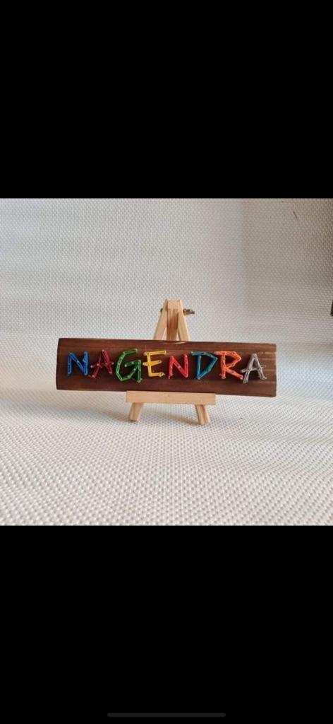 Custom Name Colourful Wooden String Art