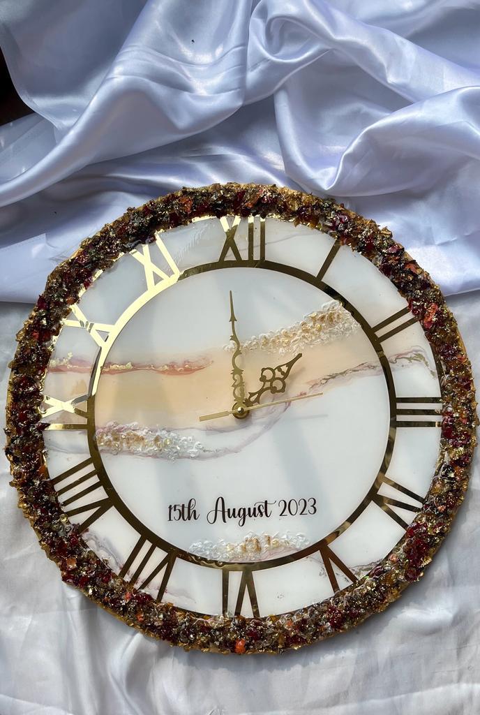 Luxury Premium Marble Texture Resin Wall Clock