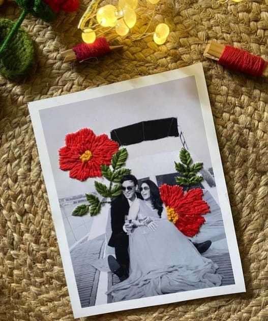 Photograph Embroidered Frame - Detailed