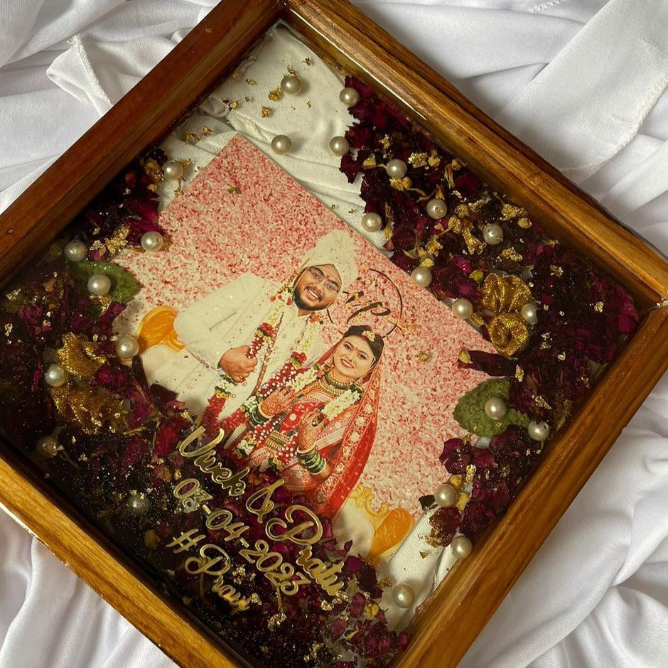 Varmala Preserved Square Wooden Deepcast Frame