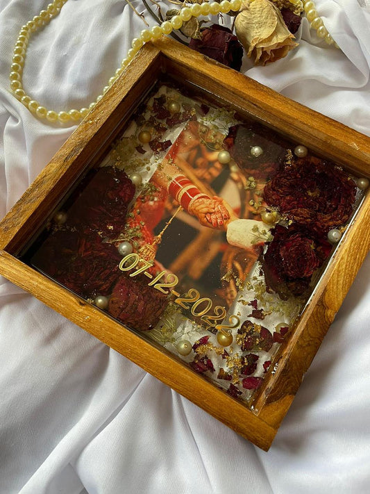 Epoxy Resin valarmala Flower Preservation Frame Celebrating Love