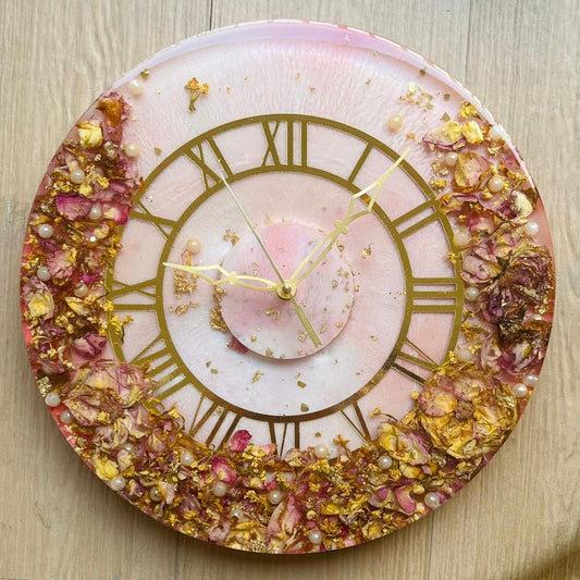 Purple and Pink Resin Varmala Clock