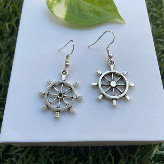 Wheel Oxidized Earrings