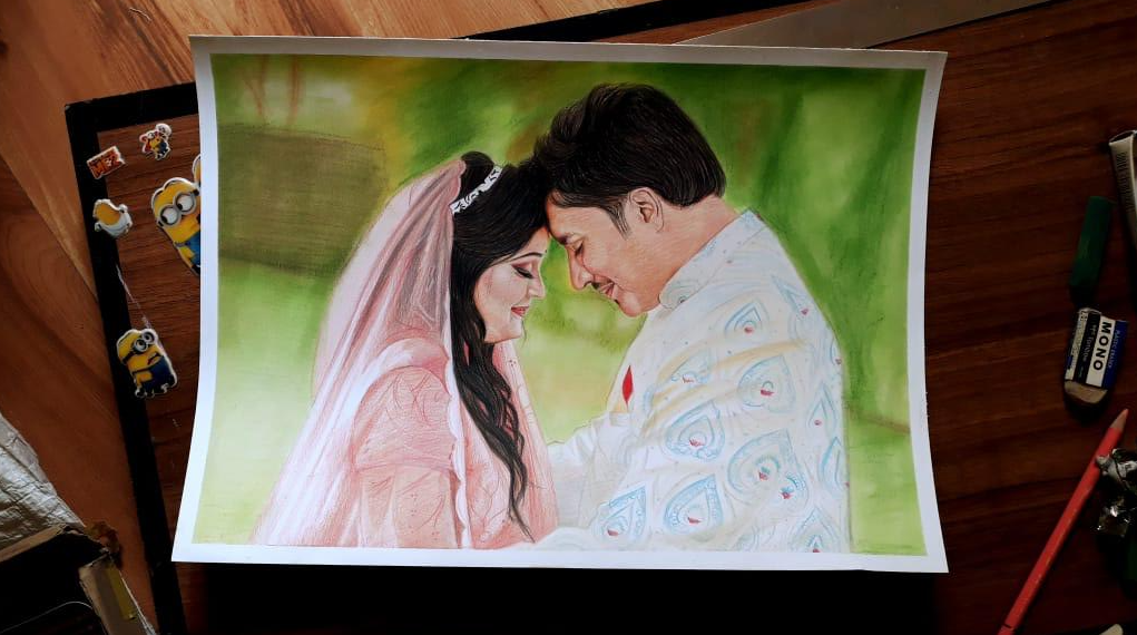 Eternal Brushstrokes Pencil Portrait