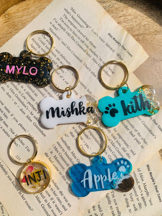 Eternal Charm Resin Keychain dog tile