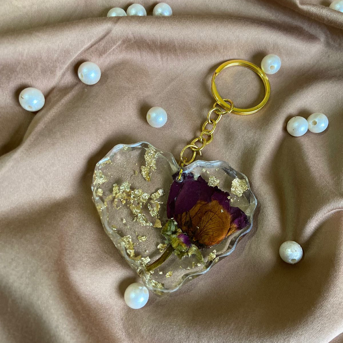 Resinique Keepsakes Heart keyring