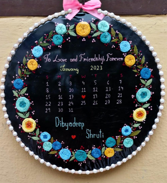 Heartfelt Harmony Calendar Embroidery Hoop