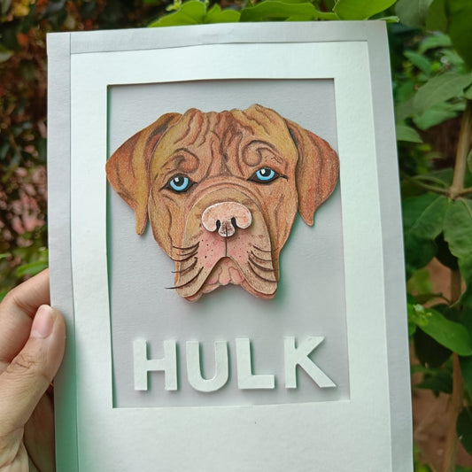 Pup Smash Greetings Handcut Dog portrait