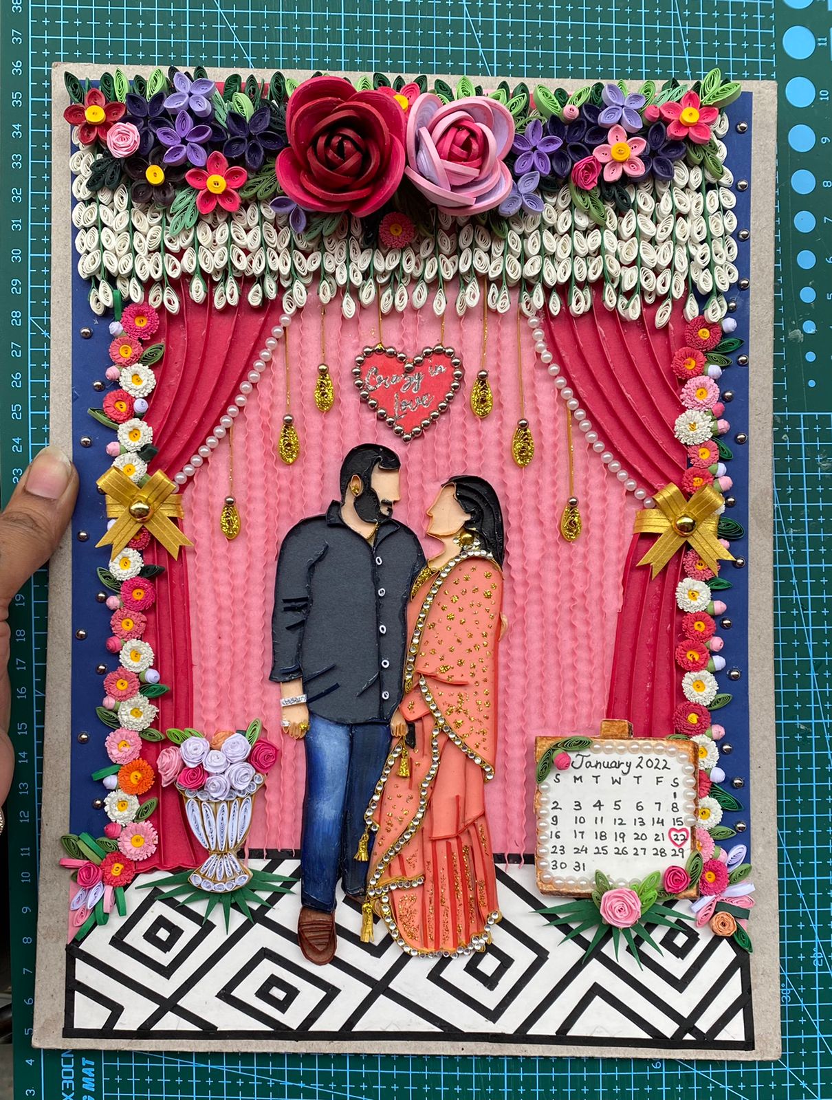 Whimsical Quilling Art Frame