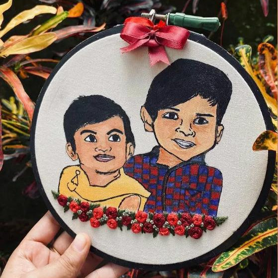 Adventure Awaits Hoop Handmade Potrait