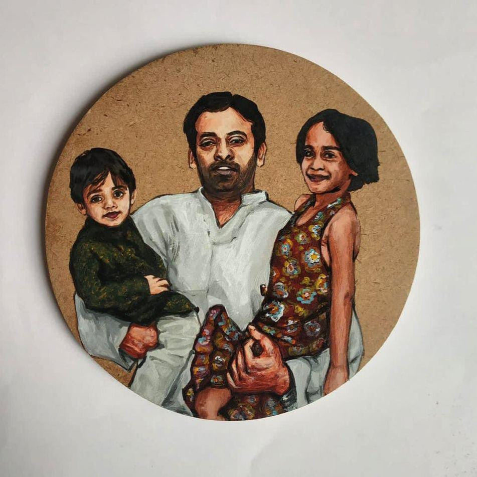 Family Ties Handpainted Portrait Disc