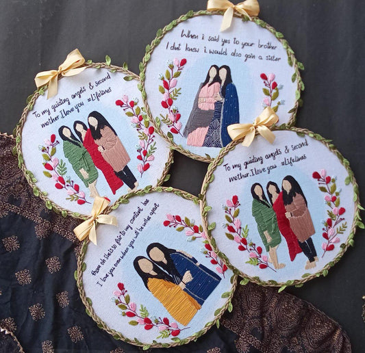 Sisters Forever Embroidery Hoop