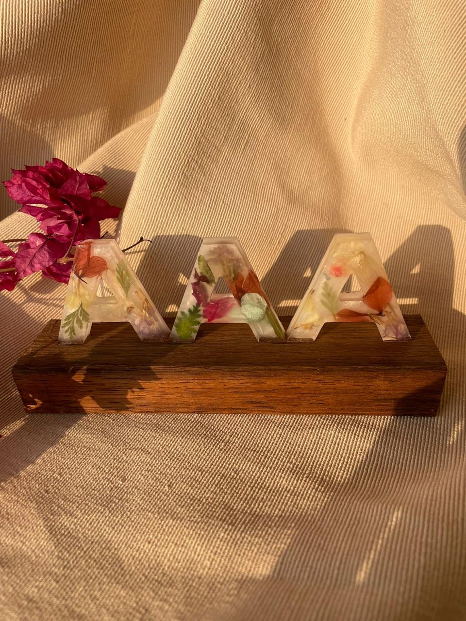 Triplet Alpha Resin Letters
