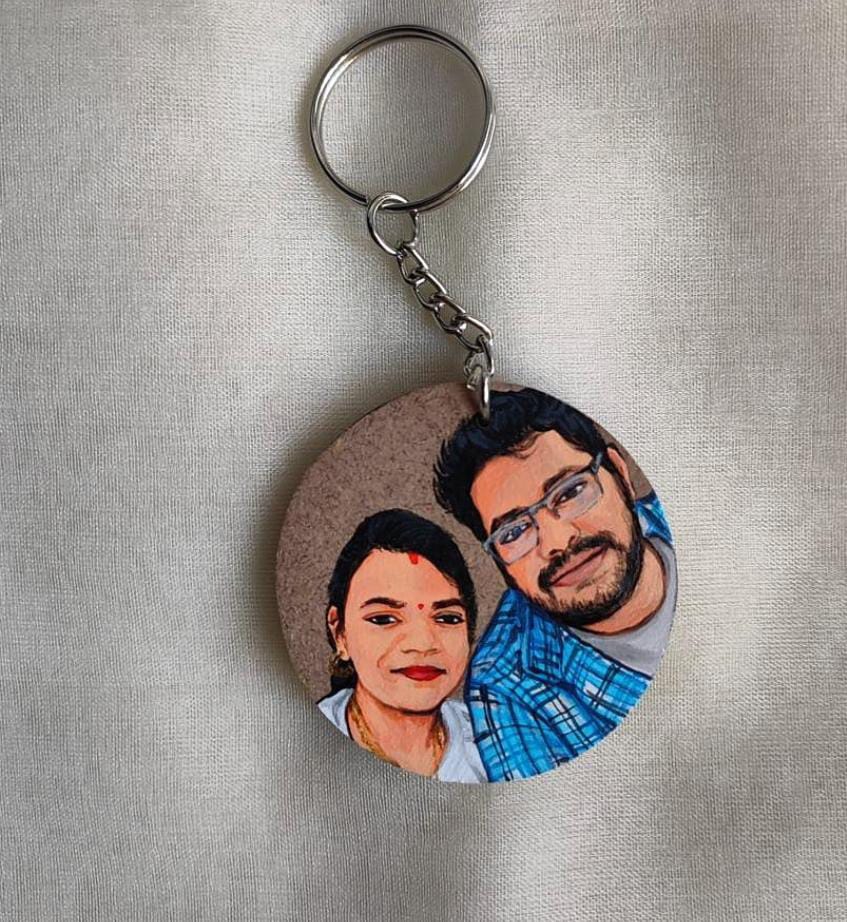 LoveLink Handpainted Couple Key Ring