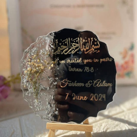 Forever After Resin Wedding Coasters