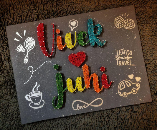 Heartstrings name string art