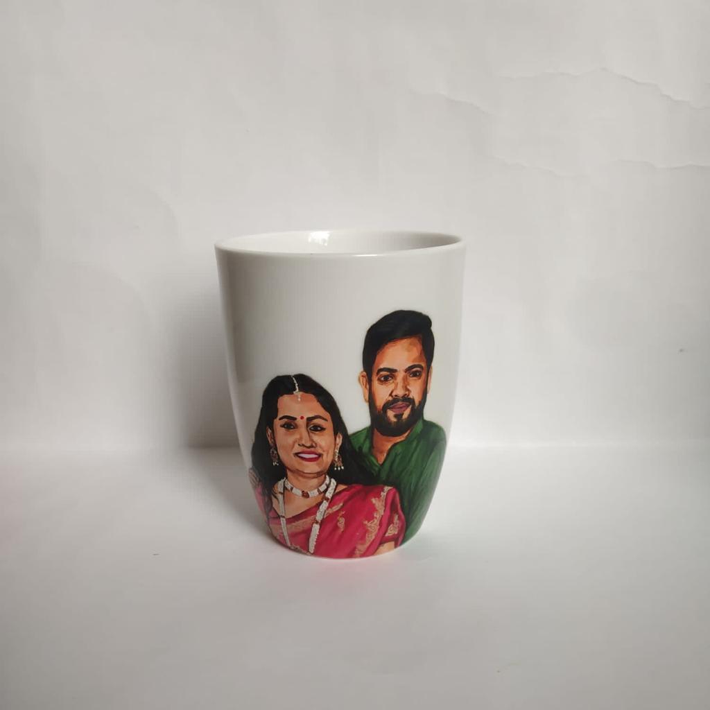 Cup of Connection Hand Painted Couple Mugs