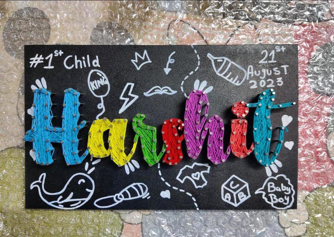 String Symphony Custom Name Plate string art