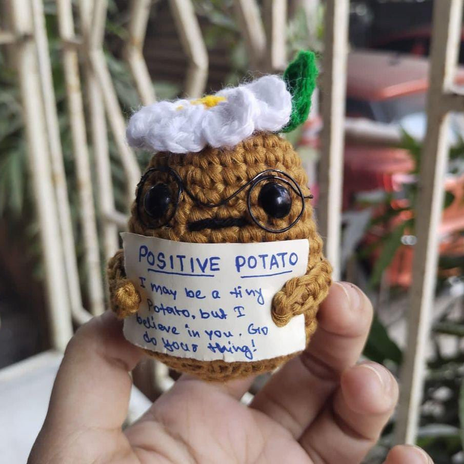Tater Tot Crochet Plush positive potato