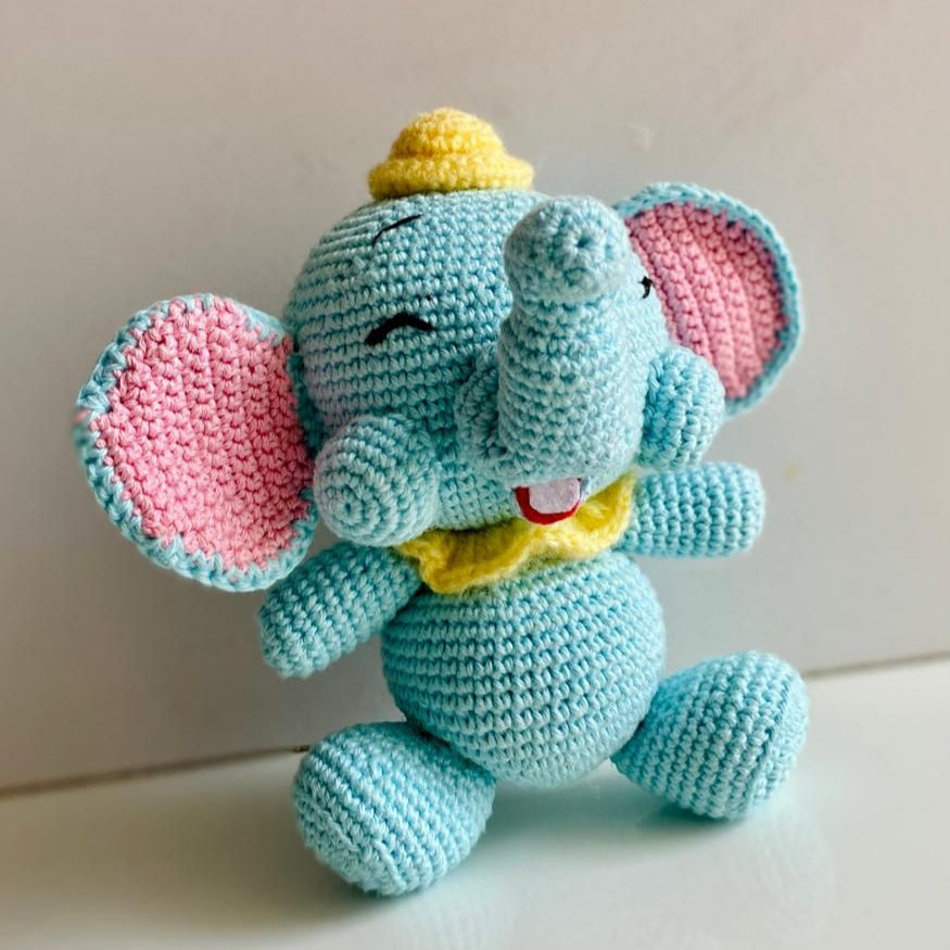 Crocheted Elephant Cuddle Buddy