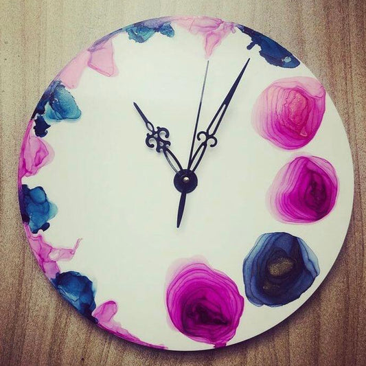 Alcohol Ink Resin Wall Clock