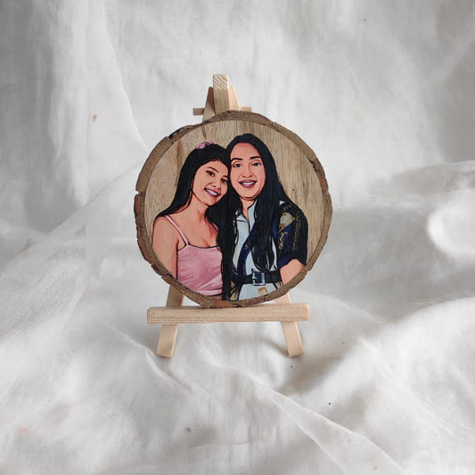 Sisterhood Serenade: Handpainted Wooden Discs