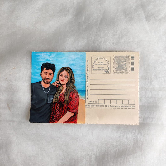 Brushstrokes of Affection handpainted on postcard