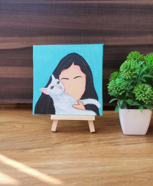 Brushed Dreamscape illustration protrait with pet