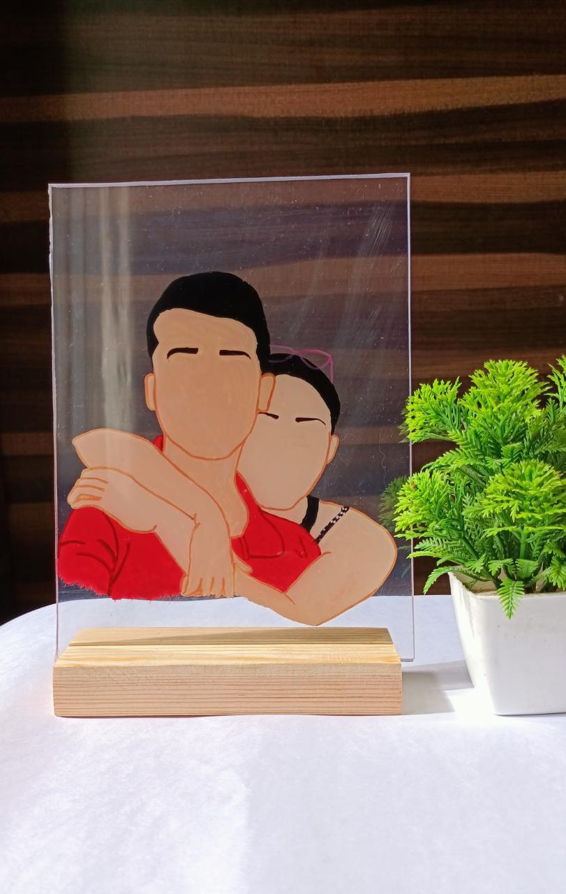 Brushstrokes of Affection hand-painted illustration  on  acrylic