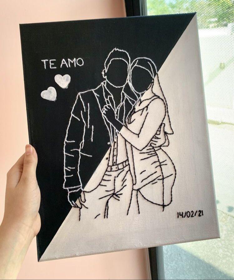 Threaded Memories: Canvas Embroidery Portrait