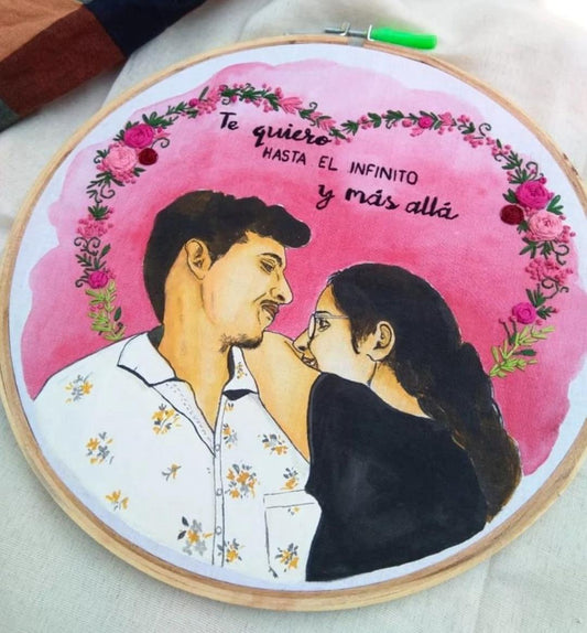 Forever Handcrafted Couple Portrait Hoop