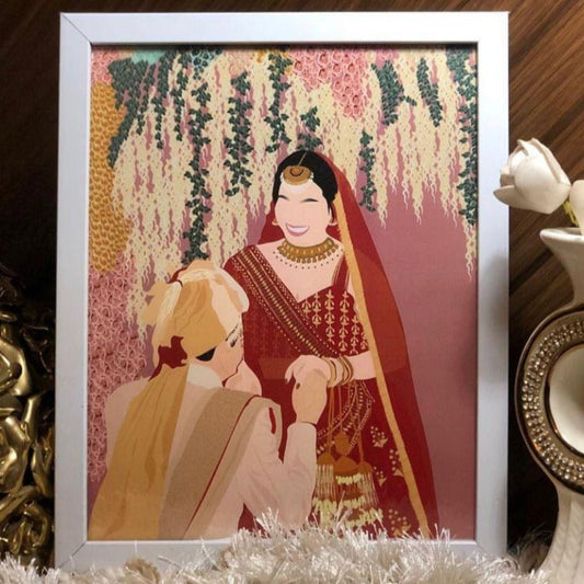 A Brush with Romance Enchanting digital Painted Couple Portrait