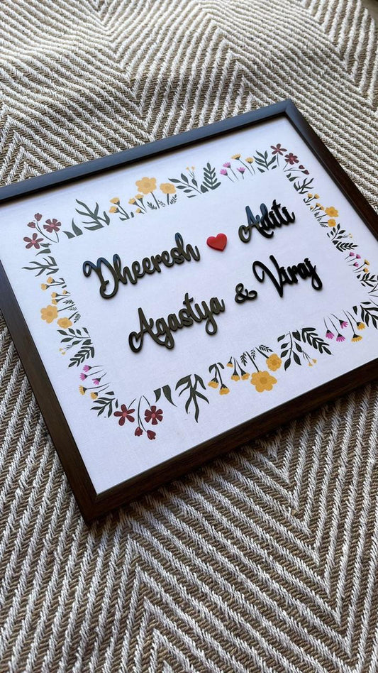 Artistry Etched Handmade Name Plate