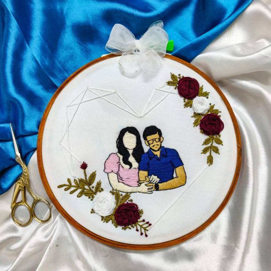 Entwined Hearts Embroidery Hoop portrait