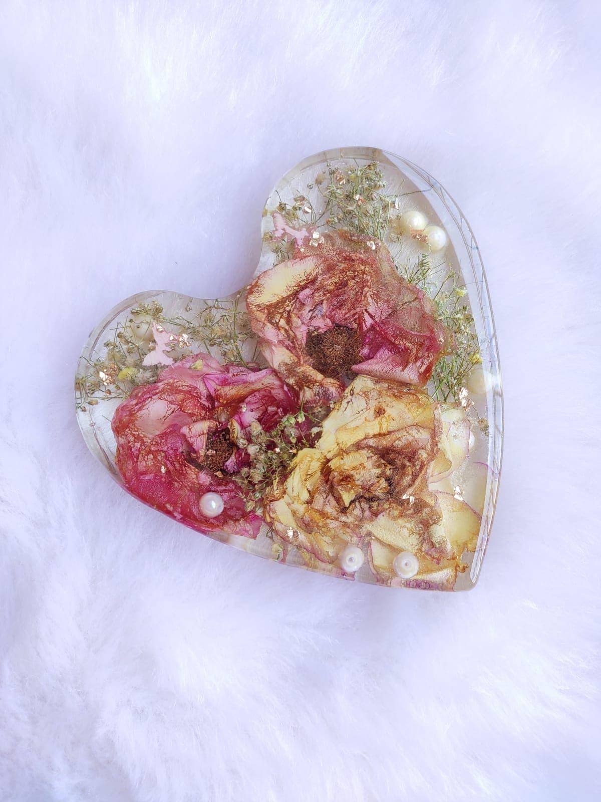 Blossom Beat: Resin Floral Heart Block
