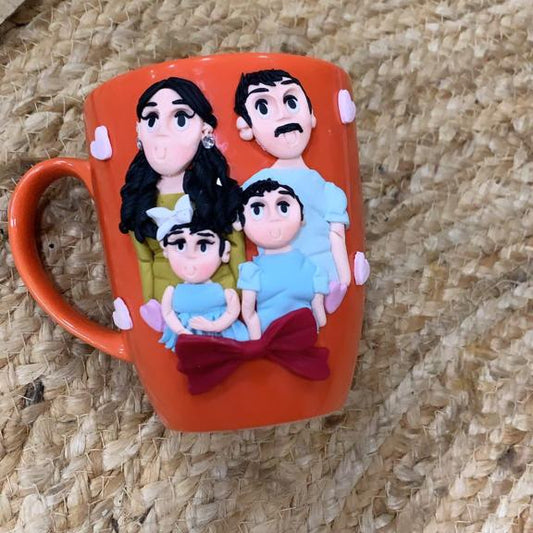 Family Bliss Handcrafted Clay Mugs Celebrating Togetherness
