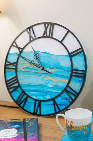 Ocean 3D Epoxy Resin Wall Clock