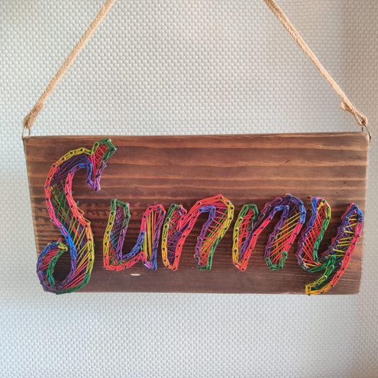 Rustic Chic Personalized Name String Art with Jute Hanging