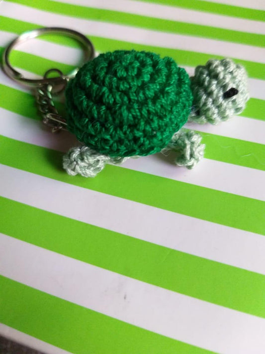 Threaded Treasures Turtle crochet Keyring