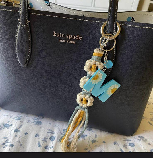 Boho Fusion Resin Macrame Key Ring