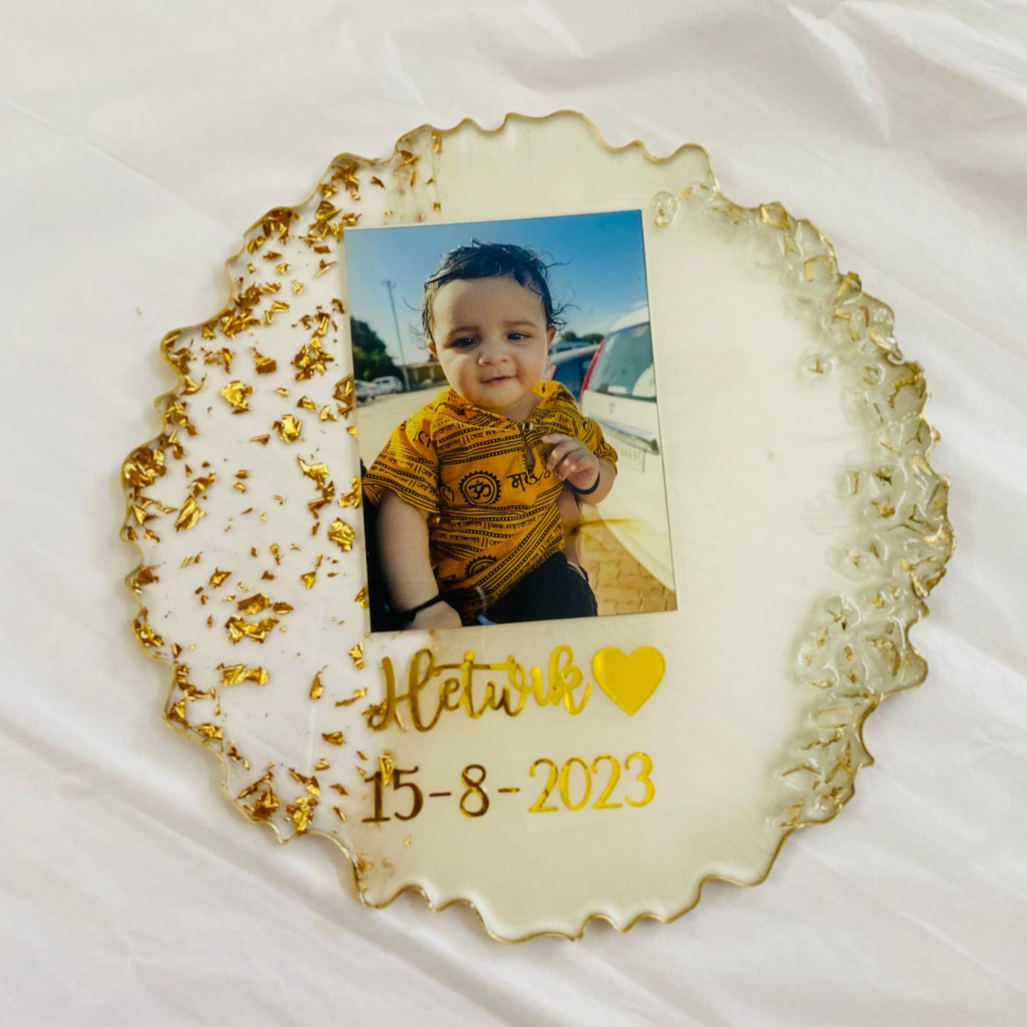 Azure Veil Handcrafted Resin Agate Frame