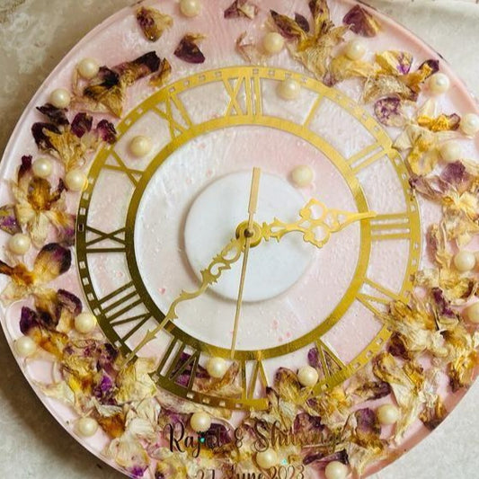 Blossom Eternal Handcrafted Resin Flower Preservation Clock