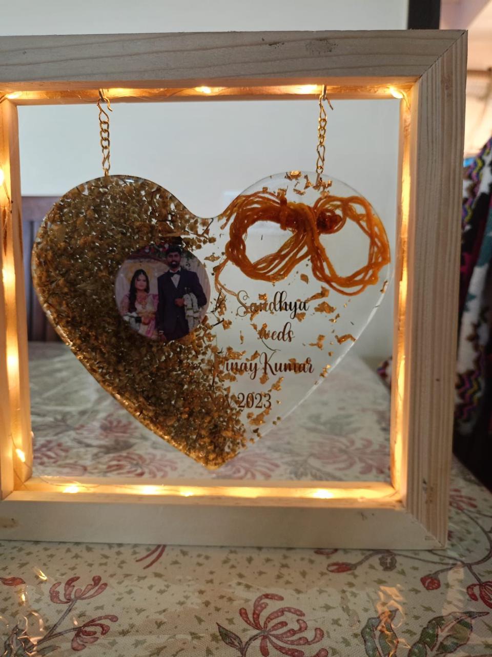 Radiant Heart Glow: Custom LED Resin Luminary