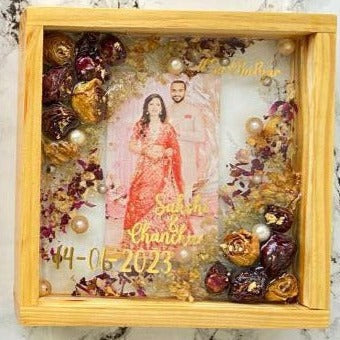 Eternal Garlands Resin Varmala Preservation Frame Teakwood